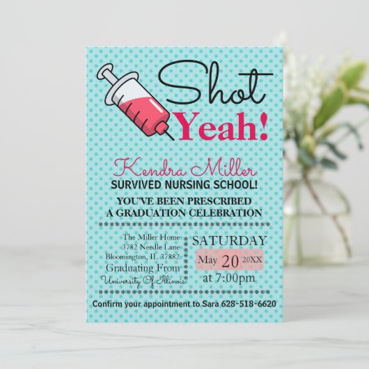 撃たれたぞ！看護学校卒業招待状 招待状 (スタンド正面)