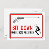 撃たれたときに座警告る ポストカード (正面/裏面)