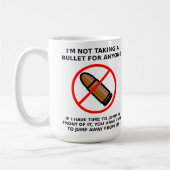 撃たれないよ Funny Mug コーヒーマグカップ (左)