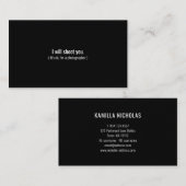 撃つぞ |プロフェッショナル写真家ブラック 名刺 (正面/裏面)