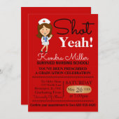撃てよ!看護学校卒業招待状 招待状 (正面/裏面)