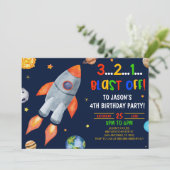 撃て!ロケット船宇宙誕生日パーティー 招待状 (スタンド正面)