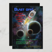 撃て！ロケット誕生日招待状 招待状 (正面/裏面)