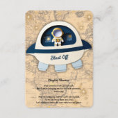 撃て！ヴィンテージモダン宇宙飛行士の赤ちゃんシャワー エンクロージャーカード (正面)