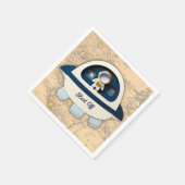 撃て！ヴィンテージモダン宇宙飛行士の赤ちゃんシャワー スタンダードカクテルナプキン (角)