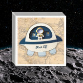 撃て!ヴィンテージモダン宇宙飛行士の赤ちゃんシャワー スタンダードカクテルナプキン