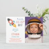 撃て!宇宙ロケット船の誕生日写真 招待状 (スタンド正面)