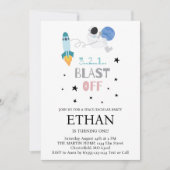 撃て!宇宙ロケット船誕生日 招待状 (正面)