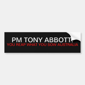 撒くものをトニーAbbott収獲します バンパーステッカー