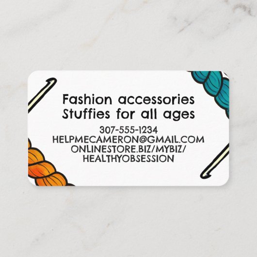 撚りカラフル糸ハナの針金切り針 名刺 (裏面)