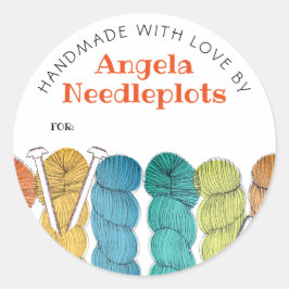 撚り糸編み物針ラベル手作り ラウンドシール