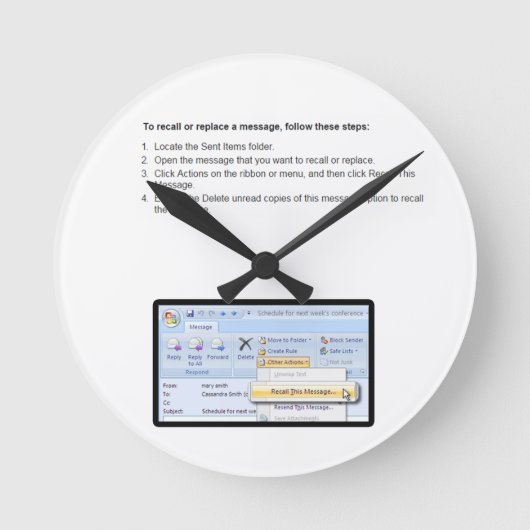 撤回 ラウンド壁時計 (正面)