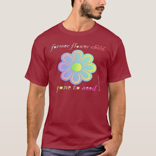 播くために行く前のフラワーチャイルド Tシャツ (正面)
