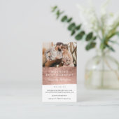 撮モダン結婚影バラ金ゴールド筆跡 名刺 (スタンド正面)