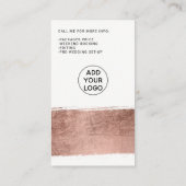 撮モダン結婚影バラ金ゴールド筆跡 名刺 (裏面)