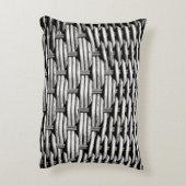 撮影された三つ編み、抽象芸術と興味深い灰色 アクセントクッション (裏面(縦))