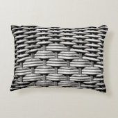 撮影された三つ編み、抽象芸術と興味深い灰色 アクセントクッション (裏面)