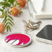 撮影された瞬間:赤いバラの花びらの優雅さ キーホルダー (側面)