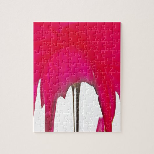 撮影された瞬間:赤いバラの花びらの優雅さ ジグソーパズル (縦)