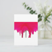 撮影された瞬間：赤いバラの花びらの優雅さ ポストカード (スタンド正面)