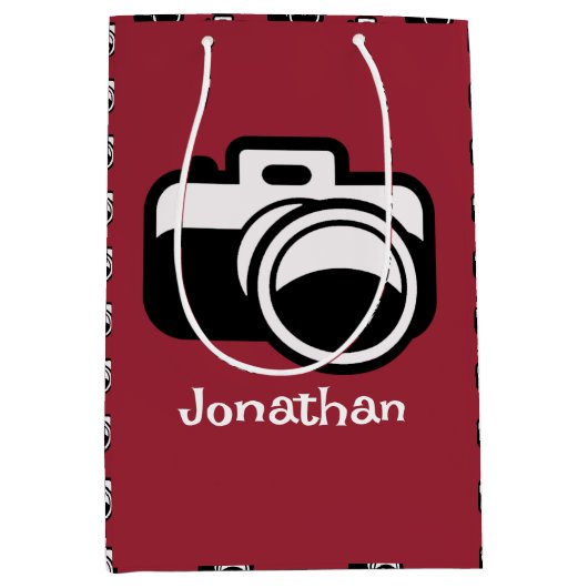 撮影カメラデザイン抱き枕 ミディアムペーパーバッグ (正面)