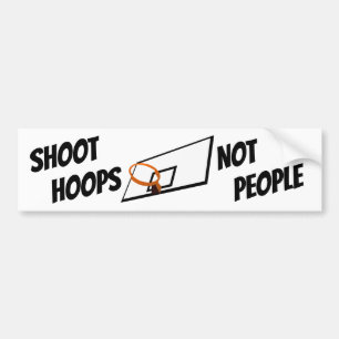 撮影バスケNot people白黒文字 バンパーステッカー