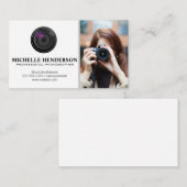 撮影中のカメラを持つ女性 名刺 (正面/裏面)