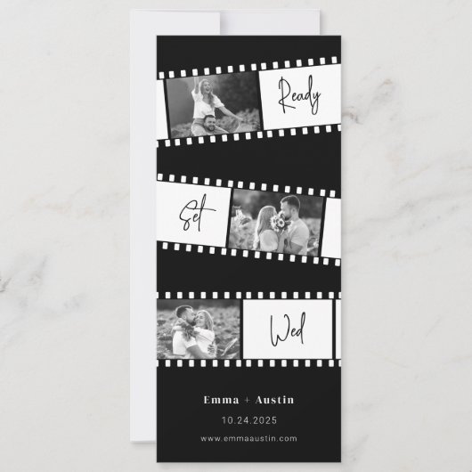 撮影準備結婚済みフィルム日付の保存 招待状 (正面)