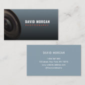 撮影用カメラレンズほこりっぽいブルー 名刺 (正面/裏面)