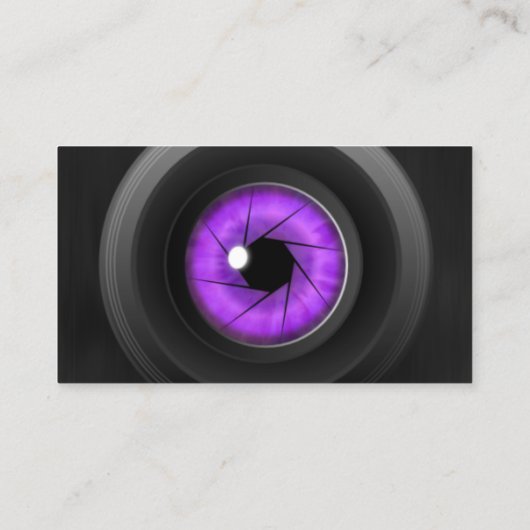 撮影用カメラレンズアメジストアイビジネスカード 名刺 (裏面)