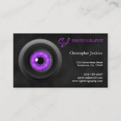撮影用カメラレンズアメジストアイビジネスカード 名刺 (正面)