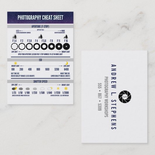 撮影用チートシートカスタム 名刺 (正面/裏面)