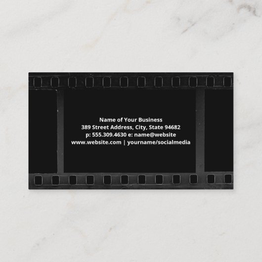 撮影者のカメラ保持 | フィルムの背景 名刺 (裏面)