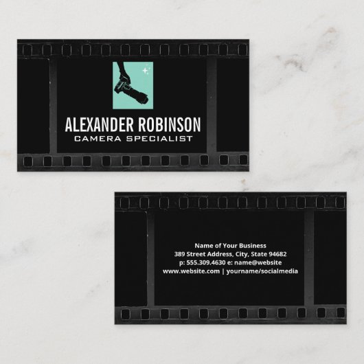 撮影者のカメラ保持 | フィルムの背景 名刺 (正面/裏面)