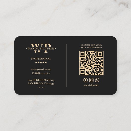 撮影者ブラックフェイク金ゴールド映画制作者 名刺 (裏面)