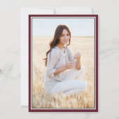 撮影：マルーンの両親と白の卒業 案内状 (裏面)