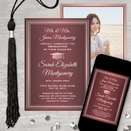 撮影:両親から卒業バーガンディーレッド&ピンク 案内状