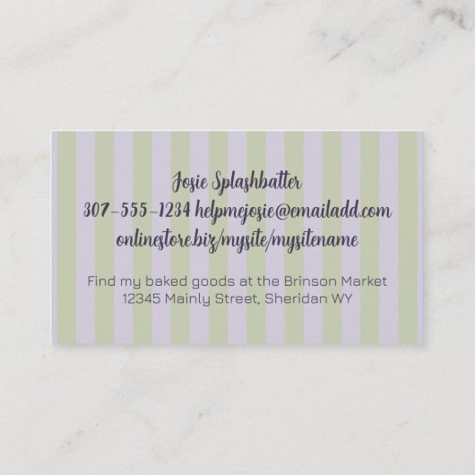 撹拌ウィスクベーキングベーカリーのパティシエ 名刺 (裏面)