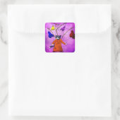 操り人形マスター猫角ステッカー スクエアシール (バッグ)