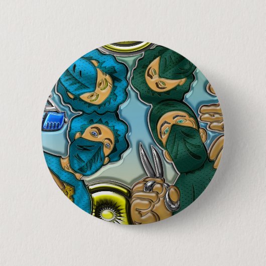 操作か外科 缶バッジ (正面)