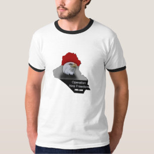 操作のイラクの自由のカスタムな前部および背部 Tシャツ