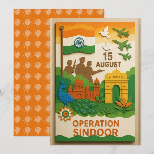 操作中独立記念日カード (正面/裏面)