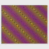操作芸術の抜け目がない紫色、金ゴールドおよび黒 ラッピングペーパー (フラット)