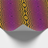 操作芸術の抜け目がない紫色、金ゴールドおよび黒 ラッピングペーパー (角)