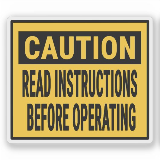 操作読前の注意指示 シール (正面)