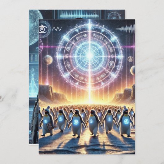 操作:ワドル目が覚めた – 分類ペンギンのレジスト 招待状 (正面/裏面)