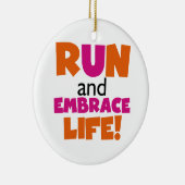 操業および容認の生命オレンジピンク セラミックオーナメント (右)