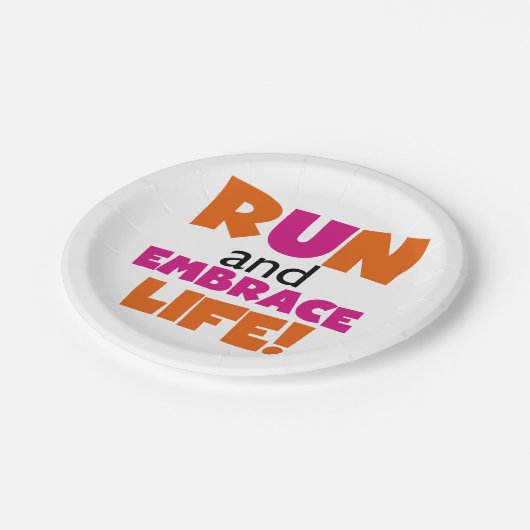 操業および容認の生命オレンジピンク ペーパープレート (アングル)