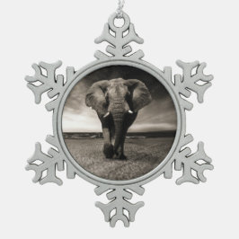 操業の象 スノーフレークピューターオーナメント