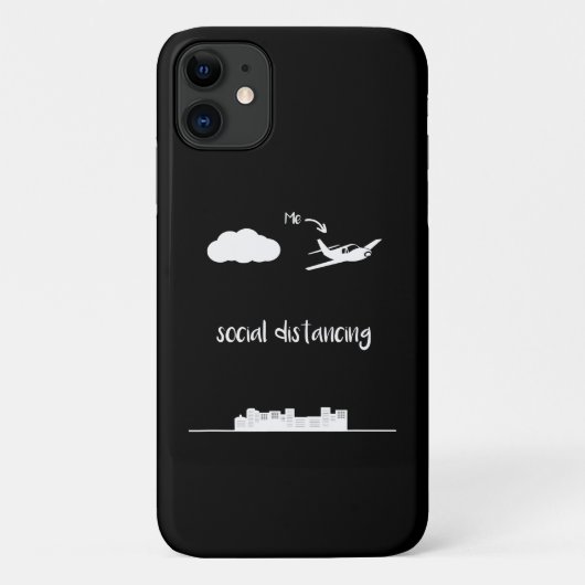 操縦士 飛んでる 私 ソーシャル ディスタンシング プレゼント Case-Mate iPhoneケース (裏面)